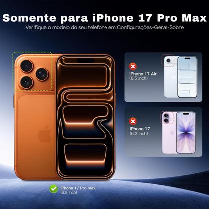 Imagem de Capa Capinha Air Anti Impacto Para iPhone 17 Pro Max 6.9 5g