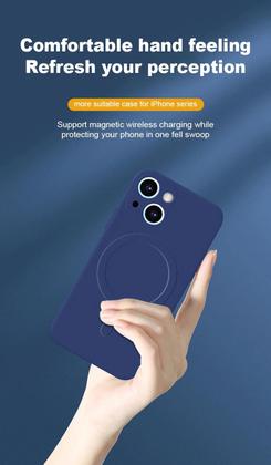 Imagem de Capa Capinha Anti Impacto Aveludada Magsafe Compativel com iPhone 14 Plus