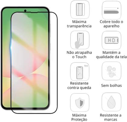 Imagem de Capa Capinha Anti Impacto e Película Premium 9D Cerâmica Compatível Com Samsung Galaxy A56 5G