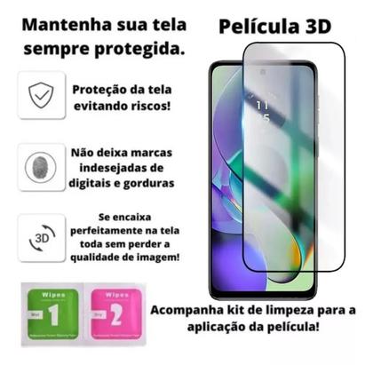 Imagem de Capa Capinha Anti Impacto Transparente e Película 3D Para Motorola Edge 50 Fusion 5G