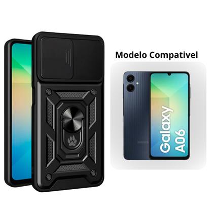 Imagem de Capa Capinha Armor Militar Galaxy A06 Anti Impacto Proteção Câmera Anel 360 Suporte e Imã