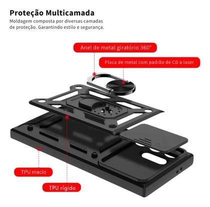 Imagem de Capa Capinha Armor Militar Galaxy A35 5g Anti Impacto Proteção De Câmera Anel 360 Suporte Imã