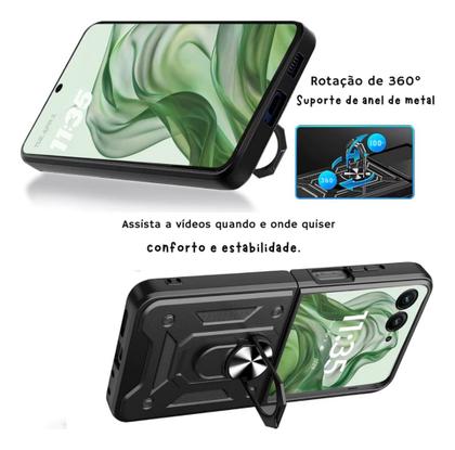 Imagem de Capa Capinha Armor Militar Moto Razr 60 Ultra Anti Impacto Proteção Câmera Anel 360 Suporte e Imã