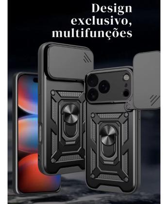 Imagem de Capa Capinha Armor Militar Para Xiaomi 14t Pro Anti Impacto Proteção De Câmera Anel 360 Suporte Imã