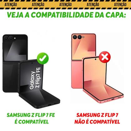 Imagem de Capa Capinha Case Compatível com Samsung Galaxy Z Flip 7 FE - Protetora Militar Resistente Anti Impacto Queda Armadura