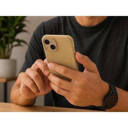 Imagem de Capa Capinha Case Compatível iPhone 15 Pro Max Silicone Premium Aveludada com Logo da Maçã MagSafe Proteção Completa COR