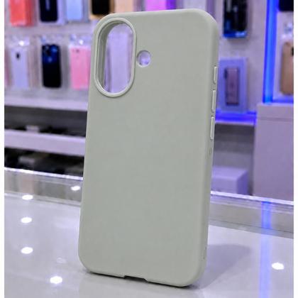 Imagem de Capa Capinha Case Compatível para iPhone 17 Silicone Premium Aveludada com Logo da Maçã  Proteção Antichoque COR:CINZA
