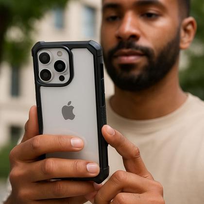 Imagem de Capa Capinha Case Para iPhone 14 Pro Max 15 15 Pro Transparente de Alta Proteção Antiqueda Antiimpacto