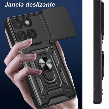 Imagem de Capa Capinha Case para Motorola Edge 60 Fusion - Protetora Resistente Anti Impacto Queda Armadura Militar Cor:Preto