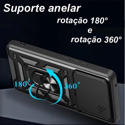 Imagem de Capa Capinha Case para Motorola Edge 60 Fusion - Protetora Resistente Anti Impacto Queda Armadura Militar Cor:Preto