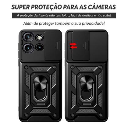 Imagem de Capa Capinha Case para Motorola Moto Edge 50 Neo - Protetora Resistente Anti Impacto Queda Armadura Militar Cor:Preto