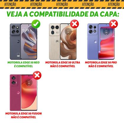 Imagem de Capa Capinha Case para Motorola Moto Edge 60 Neo - Protetora Resistente Anti Impacto Queda Armadura Militar Cor:Preto