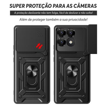 Imagem de Capa Capinha Case para Poco F6 Pro - Protetora Resistente Anti Impacto Queda Armadura Militar Cor:Preto