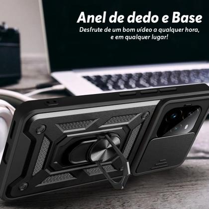 Imagem de Capa Capinha Case para Realme GT 7 Pro - Protetora Resistente Anti Impacto Queda Armadura Militar Cor:Preto