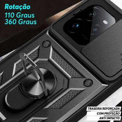 Imagem de Capa Capinha Case para Realme GT 7 Pro - Protetora Resistente Anti Impacto Queda Armadura Militar Cor:Preto