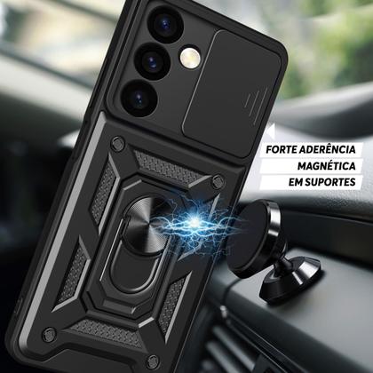 Imagem de Capa Capinha Case para Samsung Galaxy S24 Fe - Protetora Resistente Anti Impacto Queda Armadura Militar Cor:Preto