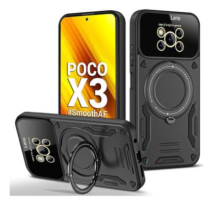 Imagem de Capa Capinha Case Poco X3 / X3 Pro Armor Militar Protetor Câmera Suporte Metalico Magnetico Indução