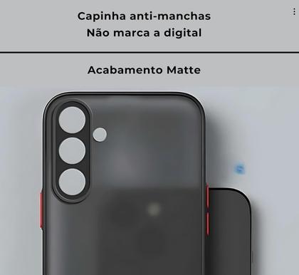 Imagem de Capa Capinha Case Premium Anti Impacto Fosca Preta Translúcida com Proteção de Câmera para Samsung Galaxy A55