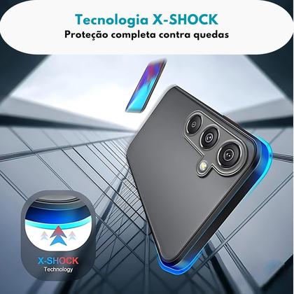 Imagem de Capa Capinha Case Premium Anti Impacto Fosca Preta Translúcida com Proteção de Câmera para Samsung Galaxy A56