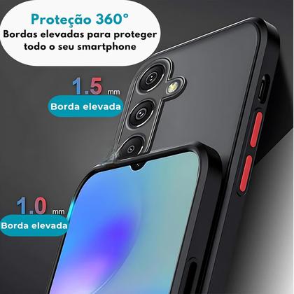 Imagem de Capa Capinha Case Premium Anti Impacto Fosca Preta Translúcida com Proteção de Câmera para Samsung Galaxy A56