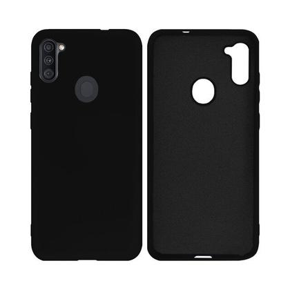 Imagem de Capa Capinha Case Silicone Aveludada Preta + Película 3d de Vidro Para Samsung Galaxy A11