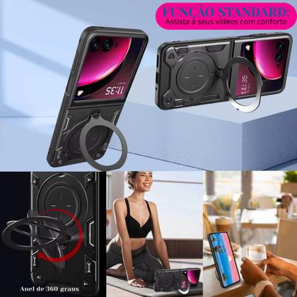 Imagem de Capa Capinha Case Stylus Armor Militar Moto Razr 50 5g Anti Impacto Suporte 360 Magnetico E Indução