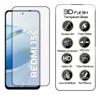 Imagem de Capa Capinha Case Transparente Para Redmi 15c + Película 3d Redmi 15c Transparente