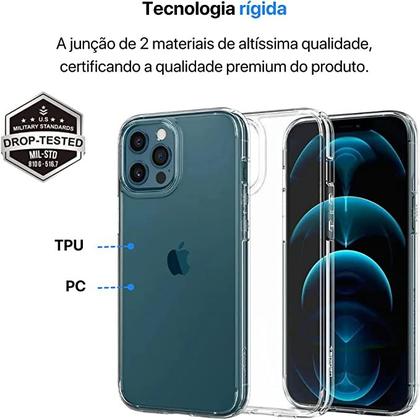 Imagem de Capa Capinha Clear Case Space Rígida Anti Amarelamento Resistente Para iPhone 12 Pro Max