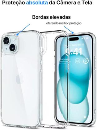Imagem de Capa Capinha Clear Case Space Rígida Anti Amarelamento Resistente Para iPhone 15
