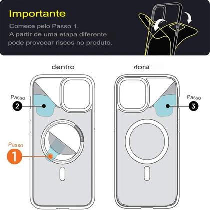 Imagem de Capa Capinha com Magsafe Compatível iphone 11 11 pro 11 pro max Carga por indução
