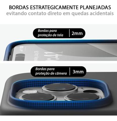 Imagem de Capa Capinha Compativel com iPhone 16 Plus Proteção de Câmera Silicone Aveludado