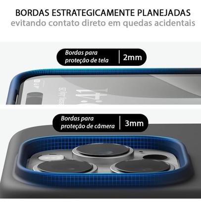 Imagem de Capa Capinha Compativel com iPhone 16 Pro Max Proteção de Câmera Silicone Veludo