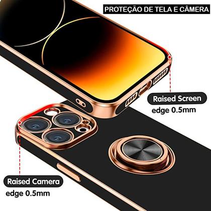 Imagem de Capa Capinha Compatível Com iPhone Anel Suporte Magnético