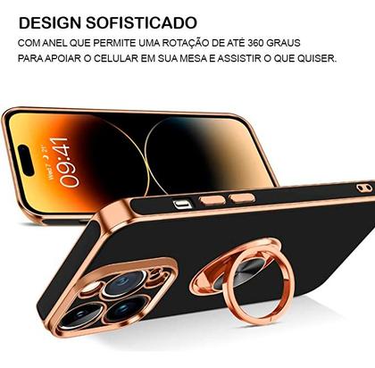 Imagem de Capa Capinha Compatível Com iPhone Anel Suporte Magnético