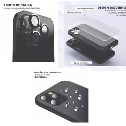 Imagem de Capa Capinha De Vidro Glass Compatível iPhone 12 Azul com MagSafe