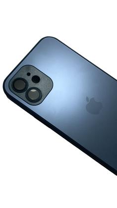 Imagem de Capa Capinha De Vidro Glass Compatível iPhone 12 Azul com MagSafe