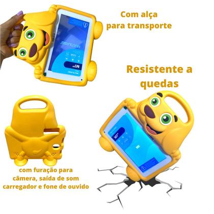 Imagem de Capa Capinha emborrachada infantil com Alça p/ Tablet 7 polegadas Multilaser
