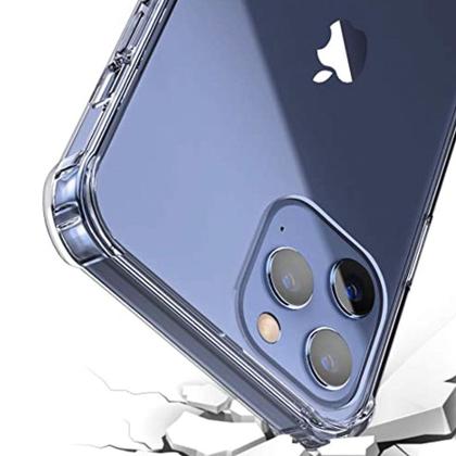 Imagem de Capa Capinha iPhone 12 PRO MAX Transparente Silicone Flexível Clear Minimalista Bordas Resistente Anti Impacto/Queda Fechada Embaixo   8002 8003