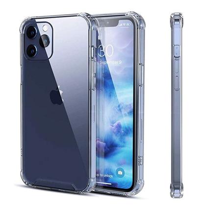 Imagem de Capa Capinha iPhone 12 PRO MAX Transparente Silicone Flexível Clear Minimalista Bordas Resistente Anti Impacto/Queda Fechada Embaixo   8002 8003