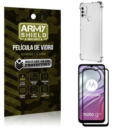 Imagem de Capa Capinha Moto G20 Anti Shock + Película de vidro 3D - Armyshield