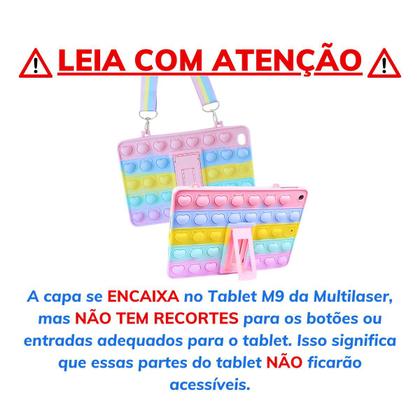 Imagem de Capa Capinha Pop infantil c/ Alça suporte P/ Tablet M9s Go M9 Multilaser