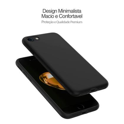 Imagem de Capa Capinha Silicone Veludo Compatível Com iPhone 7 8 E Se