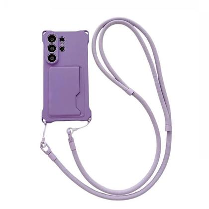Imagem de Capa Carteira Antichoque Com Cordão Transversal Para Samsung Galaxy S26 Ultra S25 FE S23 S21 S22 S24