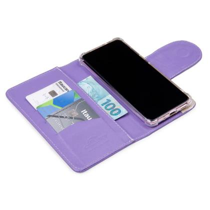 Imagem de Capa carteira couro johari lilas para moto g53 xt2335