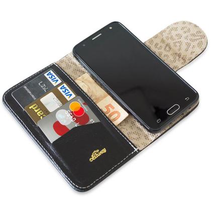 Imagem de Capa carteira couro johari preto para samsung j8 j810