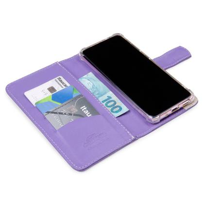 Imagem de Capa carteira couro strass lilas para samsung a23 5g a236