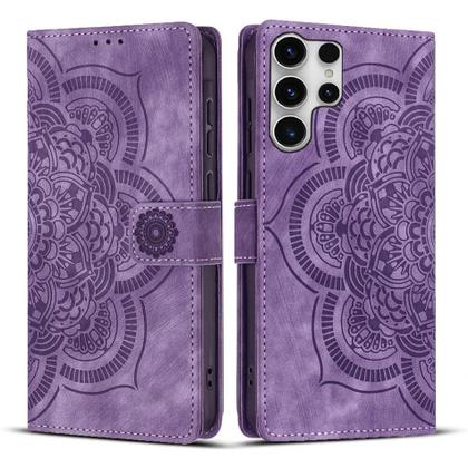 Imagem de Capa Carteira De Couro Com Relevo Floral 3D Para Samsung Galaxy S25 S24 Ultra S23 plus S22 S21 A16