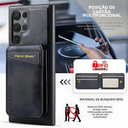Imagem de Capa Carteira Magnética de Couro 2 em 1 para Samsung S24/S23/S22 Ultra/Plus/FE
