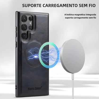 Imagem de Capa Carteira Magnética de Couro 2 em 1 para Samsung S24/S23/S22 Ultra/Plus/FE