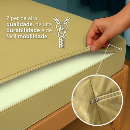 Imagem de Capa Casal Impermeável Colchão Anti Alérgica BEGE